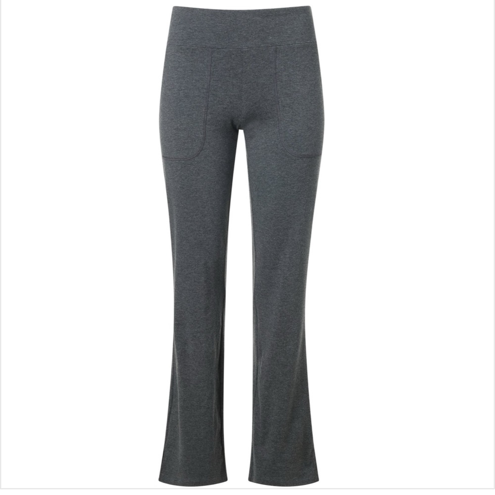 Charcoal Gray Cotton Stretch Flare Pants